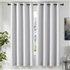TOPICK Tende Oscuranti per Interni 2 Pannelli L140 x A200 cm Bianco | Curtains Oscurante Tende per Soggiorno e Camera da Letto Termiche Isolanti Anti-Rumore con Anelli Moderne