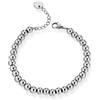 Donipreziosi Bracciale con Sfere in Acciaio Inossidabile Argentato - Braccialetto Regolabile Uomo Donna Unisex con Chiusura a Moschettone - Nickel Free con Scatola e Certificato