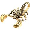 Oidea, collana da uomo con ciondolo a forma di scorpione, in acciaio inox, catenina da 55 cm, collana da biker, colore oro e argento