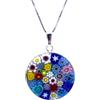 LE GEMME DI VENEZIA Collana Donna Con Pendente Murrina Milefiori Venezia In Vetro Originale Di Murano E Argento 925 Diametro 23N