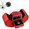 Emibele Vera Rosa Conservata con Collana a Cuore, Fiori Eterni, Rose Eterna, Vero Fiore di Rosa per San Valentino, Natale, Anniversario, Compleanno, Regali Romantici per Donne, Moglie, Fidanzata