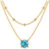 Zinello Design TILOVE Collana Donna Pietra di Nascita - 12 Mesi | Doppia catena 39/42 cm, acciaio inox 316L placcato oro 18K, pietra naturale 6 mm, confezione regalo con biglietto