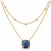 Zinello Design TILOVE Collana Donna Pietra di Nascita - 12 Mesi | Doppia catena 39/42 cm, acciaio inox 316L placcato oro 18K, pietra naturale 6 mm, confezione regalo con biglietto