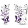 Parmuz, Orecchini a cerchio da donna in argento Sterling 925, piccoli orecchini ad anello con ciondolo, con farfalla, acchiappasogni, orecchini a goccia, gioielli regalo per donna
