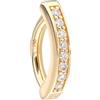 PIERCINGLINE Piercing per ombelico in oro 18 carati + anello in moissanite da 0,08 carati, oro giallo 750, 8 mm