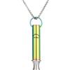 JewelryWe Lovetuner - Collana antifumo, in acciaio inox, 528 Hz, a bassa frequenza, senza fumo, con ciondolo a fischietto, per smettere di fumare, strumento per respirare