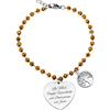 Beloved Bracciale da donna, braccialetto in acciaio con cristalli briolè neri emozionale - frasi, pensieri, parole con charms - ciondolo pendente - misura regolabile - incisione