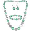 FULU AUTUMN Set di 3 gioielli con collana di perle grandi, bracciale e orecchini, regalo di compleanno per donna