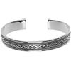 Silverly Bracciale Rigido Largo in Argento Sterling 925 con Nodo Celtico e Motivo a Treccia e Corda | Braccialetto Piatto Regolabile e Spesso per Uomo e Donna | Gioielli Boho