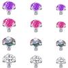 PunkTracker 14G 4-20Pcs Acciaio Chirurgico Piercing Gioielli dermici Cubic Zircon Micro Dermal Anchor Tops Titanium Base Dermal Piercing
