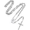 ChainsPro Collana Rosario da Uomo Donna con Croce in Acciaio inossidabile | Gioielli Religiosi in Argento/Oro/Nero con Medaglia della Maria/San Cristoforo/San Michele o con Foto Personalizzate