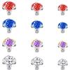 PunkTracker 14G 4-20Pcs Acciaio Chirurgico Piercing Gioielli dermici Cubic Zircon Micro Dermal Anchor Tops Titanium Base Dermal Piercing