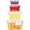VINATO Set da 4 Contenitori Ermetici per Alimenti Trasparenti - A Tenuta Stagna, Impilabili, Senza BPA - Ideali per Meal Prep, Congelatore e Pranzo, Lavabili in Lavastoviglie, Microonde