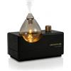 CHEZARTEMIS Black Obsidian Diffusore di oli essenziali Senza Acqua Nebulizzatore | Vetro fume artigianale e legno nero, senza BPA, wireless portatile, design moderno, per aromaterapia, ufficio e grandi spazi