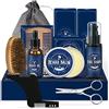 Beesjuy 11 In 1 Kit Barba per Uomo, Kit Barba Uomo Professionale | 30ML Olio per Barba, 60ML Shampoo per Barba, 40g Balsamo per Barba, Pettine, Spazzola per Barba, Forbici, ecc.Regali per uomo