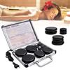 Ricyea Hot Stone - Set di 9 pietre laviche per massaggio, pietra massaggiante basalto, in valigetta riscaldante, portatile, adatto per utenti domestici, spa, massaggiatore e relax (set da 9 pezzi)