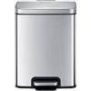 Fackelmann CHICAGO - Pattumiera a pedale da 6 l, in acciaio inox opaco, senza impronte digitali, con robusto pedale e secchio interno, coperchio ammortizzato, ca. 21 x 21,5 x 30 cm