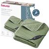 Beurer termocoperta Waffle Sage Green, leggera termocoperta made in Europe | Coperta riscaldante dal design a nido d'ape con 3 livelli di temperatura e sistema di sicurezza, lavabile a 30 °C, verde