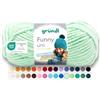 Gründl Funny Uni Lana ciniglia 1 gomitolo da 100 g, Verde pastello | filato ciniglia morbido e spesso - lana ciniglia per uncinetto e maglia - coperte e accessori - 100% poliestere