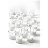 Serene Spaces Living Set di 100 candele votive bianche non profumate, design classico in vetro trasparente, misura 5,1 cm di altezza e 4,4 cm di diametro