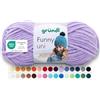 Gründl Funny Uni Lana ciniglia 1 gomitolo da 100 g, Lavanda | filato ciniglia morbido e spesso - lana ciniglia per uncinetto e maglia - coperte e accessori - 100% poliestere