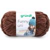 Gründl Funny Uni Lana ciniglia 1 gomitolo da 100 g, Marrone | filato ciniglia morbido e spesso - lana ciniglia per uncinetto e maglia - coperte e accessori - 100% poliestere