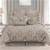 Loom and Mill Set di 9 pezzi jacquard Royal elegante damascato design trapunta-Empress, fibra sintetica, grigio+beige marrone, king size