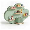 Relaxdays Scaffale Toniebox, magnetico, per Toniebox e 20 Tonies, nuvola, HxLxP: 40 x 61 x 17 cm, salvia