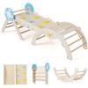 RELAX4LIFE Set da Arrampicata per Bambini, Triangolo di Arrampicata con Scivolo e Arco, Gioco di Incastri in Legno, Gioco Montessori per Bambini 1+ Anni