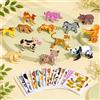 ZFGJ Puzzle 3D Animali della giungla Bambini 25 Pezzi, DIY Animali Creativi, Mini Puzzle Educativo, Puzzle per Bambini, Animali e di Gioco, Assemblaggio Senza Colla, Famiglia e Scuola, Regalo di compleanno