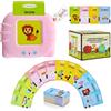 SURPN Italiano Standard, Flashcard Giocattoli Educativi per Bambini da 1-6 Anni, 192 Fogli 384 Parole per L'apprendimento Audio, Giocattoli Sensoriali Montessori per La Logopedia Dell'autismo Rosa