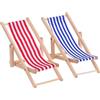 AUEFUDQ Mini sdraio in legno, supporto per cellulare, mini sdraio, ideali per mobili in miniatura e accessori da giardino (confezione da 2 pezzi)