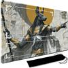 MPLRC PLAYMAT Tappetino per MTG, con custodia impermeabile nera Dimensioni 60 x 35 cm, con zona MTG Tappetino con bordi cuciti per gioco di carte collezionabili (con zona, 7)