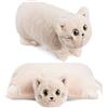 Brubaker Cuscino peluche Gatto - 40 x 30 cm Cuscino a Forma di Animale Decorativo Apribile per Bambini - Beige