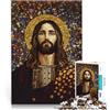 AITEXI Puzzle da 1000 pezzi per adolescenti Ritratto di Gesù Cristo in stile Gustav Taglio di precisione Lista dei desideri con Babbo Natale 75x50cm