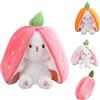Darryy Carota Coniglio Peluche, Peluche Carota Coniglietto di Pasqua,Hide-and-Seek Bunny Peluche Giocattolo,per Ragazzi Ragazze e Adulti Regalo Soffice 18 cm (fragola)