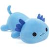 Sausudols Axolotl Peluche 30 cm - Cuscino Axolotl Morbido per Bambini Stoffino Dolce Regalo Compleanno Natale Blu
