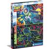 Clementoni - 27549 - Glowing Lights collection - Disney Toy Story, puzzle fluorescente - puzzle 104 pezzi - Made in Italy, puzzle bambini 6 anni, puzzle Clementoni, puzzle cartoni animati