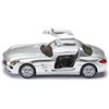 siku 1445, Mercedes-Benz SLS, Metallo e Plastica, Nero, Auto giocattolo per bambini, Porte ad ala di gabbiano
