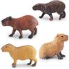 HoveeLuty Figure di animali, 4 pezzi di statuette di capibara in plastica, modello di capibara in piedi per progetti scientifici, giocattoli educativi per l'apprendimento, decorazione per torte di complean