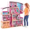 KidKraft Casa delle Bambole in Legno Shimmer Mansion con Accessori e Mobili, 4 Piani di Gioco con Gatto, Ascensore e Piscina per bambole di 30 cm, Giocattolo per Bambini 3+ Anni, 65949