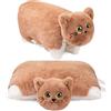 Brubaker Cuscino peluche Gatto - 40 x 30 cm Cuscino a Forma di Animale Decorativo Apribile per Bambini - Marrone
