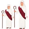 W WIDMANN MILANO Party Fashion - Set costume da Messia per bambini | Con tunica, toga e copricapo, look da Messia e Profeta, per la recita del presepe, Natale e Carnevale