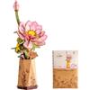 ROBOTIME Loto Rosa Puzzle 3D in Legno, Fiori Artificiali da Costruire per Adulti, Kit DIY Fiori in Legno, Decorazione per la Casa, Idea Regalo per Festa della Mamma e San Valentino