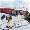 Joellfuner Trenino Elettrico per Bambini con Telecomandato, Locomotiva a Vapore, Trenino Elettrico Natalizio Giocattolo con Affumicato, Luci e Suoni per Bambini Ragazze Regali