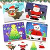 Giugio Puzzle in legno di Natale per bambini, regalo per bambini da 1 a 3 anni, 4 pezzi Montessori, puzzle in legno, albero di Natale, pupazzo di neve