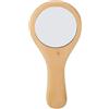 LUCKDANO Specchio rotondo per il trucco in legno portatile - Specchio cosmetico ergonomico con manico in legno per la casa e i viaggi - Perfetto per l'applicazione del trucco