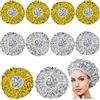 Hillylolly Cuffia Termica per Capelli in Alluminio, Hillylolly Cuffia Capelli Doccia, Cuffia Riscaldante Capelli, Cuffia Doccia per Capelli Lunghi, Cuffia Capelli Trattamenti, 5 Oro e 5 Argento