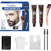Beauty7 Tintura per Baffi e Barba, Kit per Colorazione della Barba da Uomo con Pennello Applicatore Tintura per Barba Grigia, Marrone Scuro