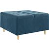 vidaXL Poggiapiedi con spazio contenitore, blu, 80 x 80 x 45 cm, in velluto